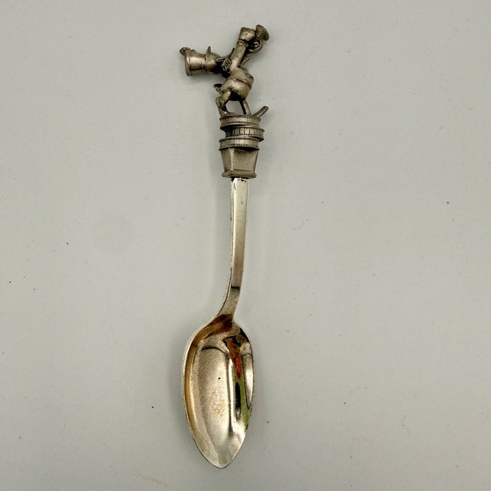 Vintage 1980s Disney Collector Spoon Donald Duck Trumpet Pewter Silver Plated